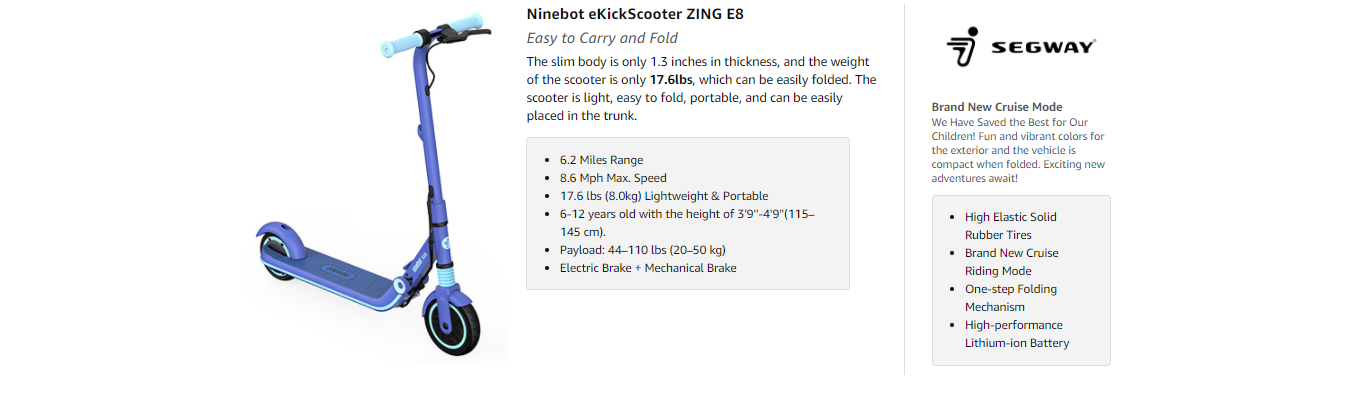 Segway Ninebot eKickScooter ZING E8